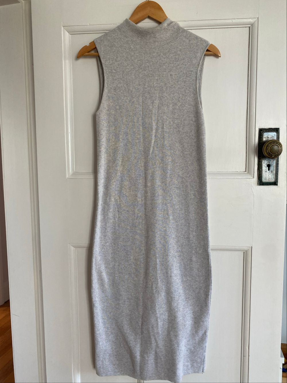 Maxim Grey Sleeveless Knit Midi Dress