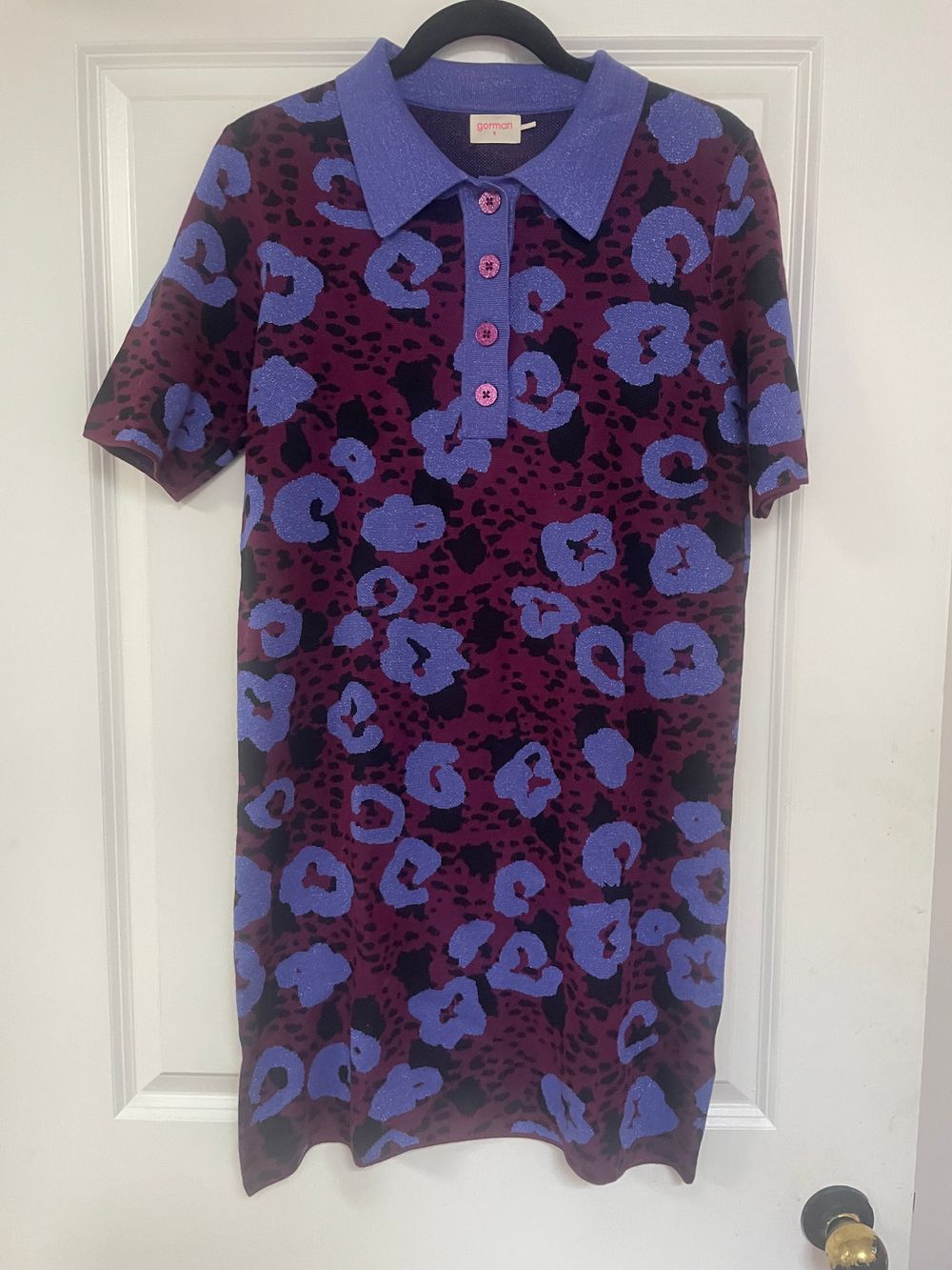 Gorman Purple Leopard Print Polo Dress