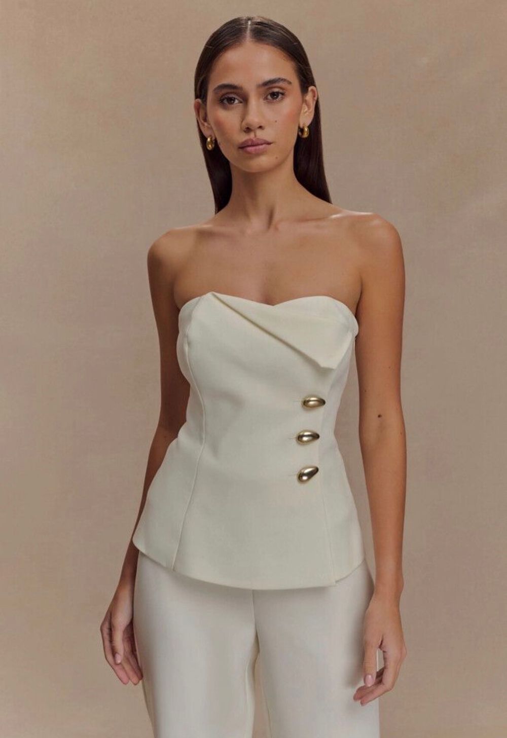 Meshki Lindie Strapless Top - Ivory
