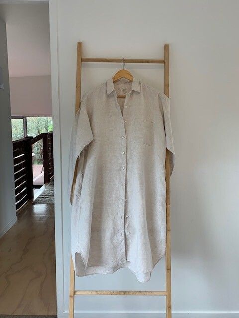 Muji - Long linen shirt / shirt dress on Designer Wardrobe