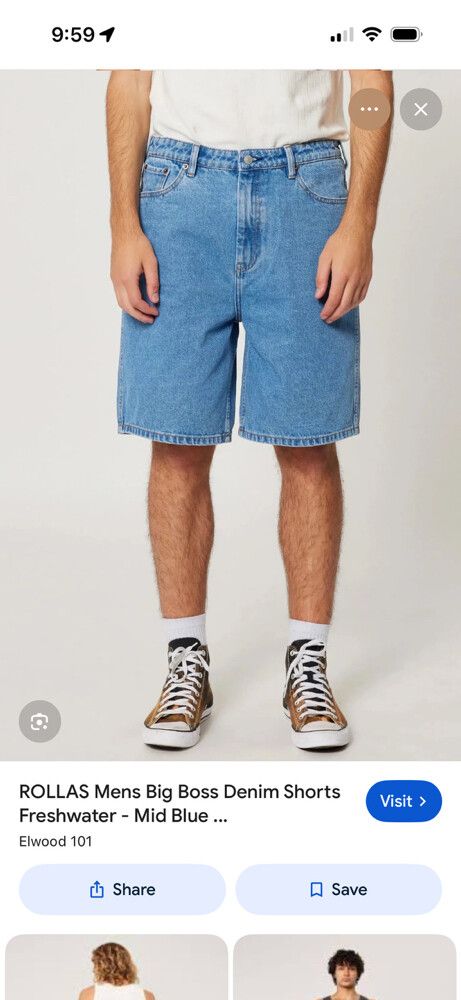 Rollas Blue Denim Shorts