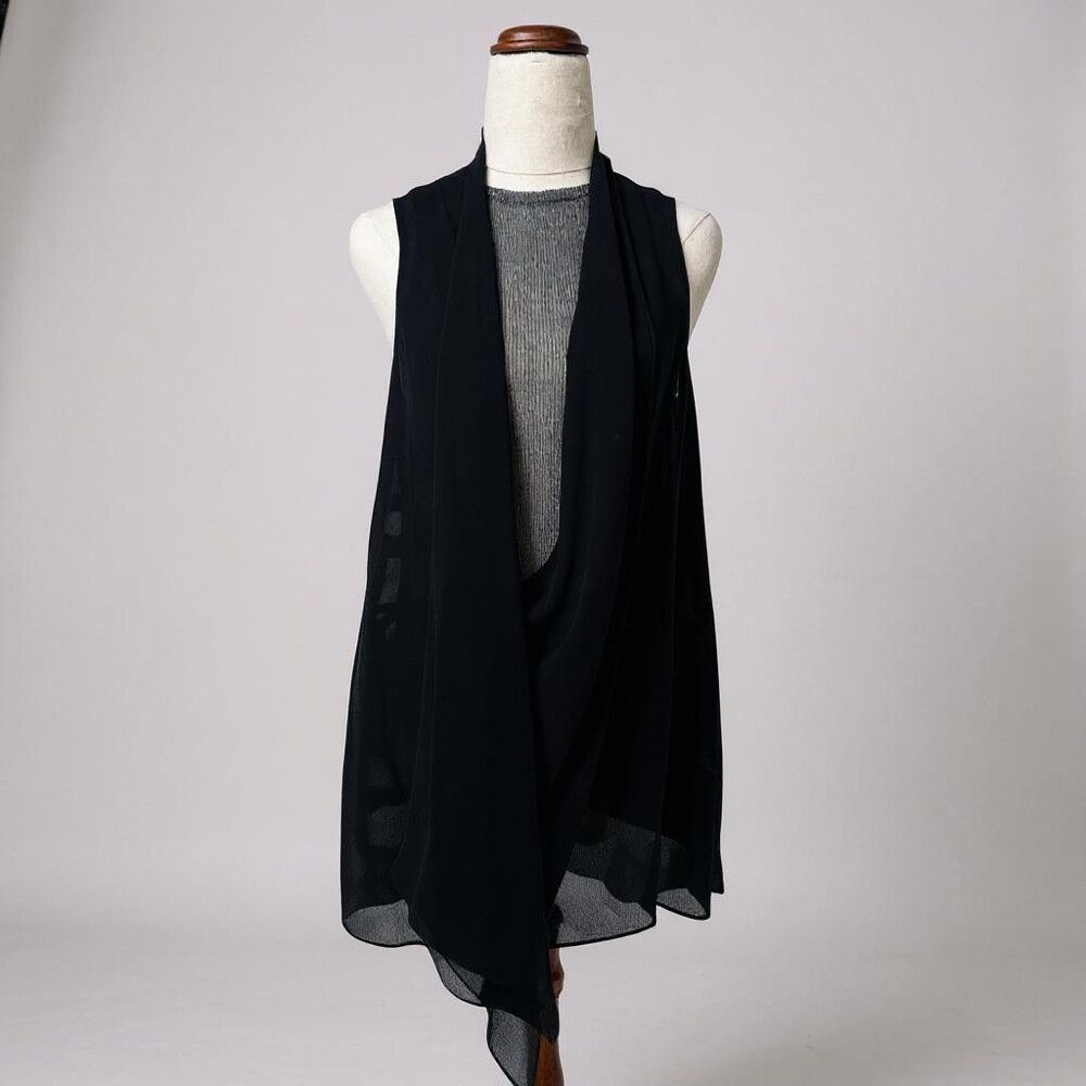 Mela Purdie ‘The Side’ Silk Draped Vest in Black