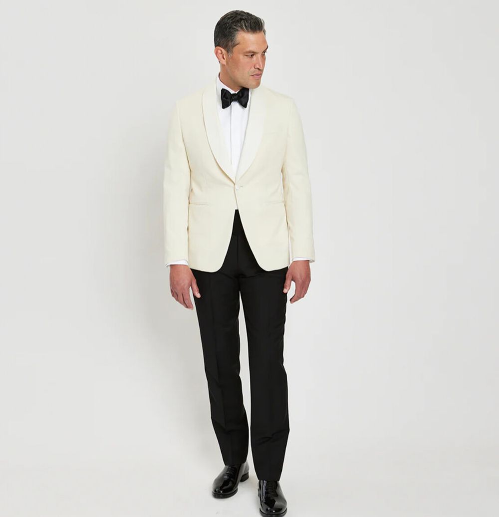 Crane Brothers Tuxedo Jacket - off white