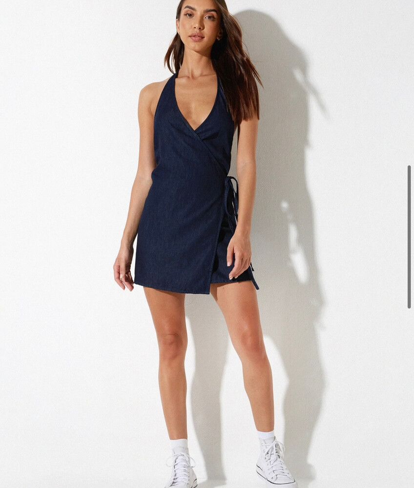 white christmas dresses Sunset Dreams: Strapless Gradient Denim Dress for Women – Canary Houze main image 0