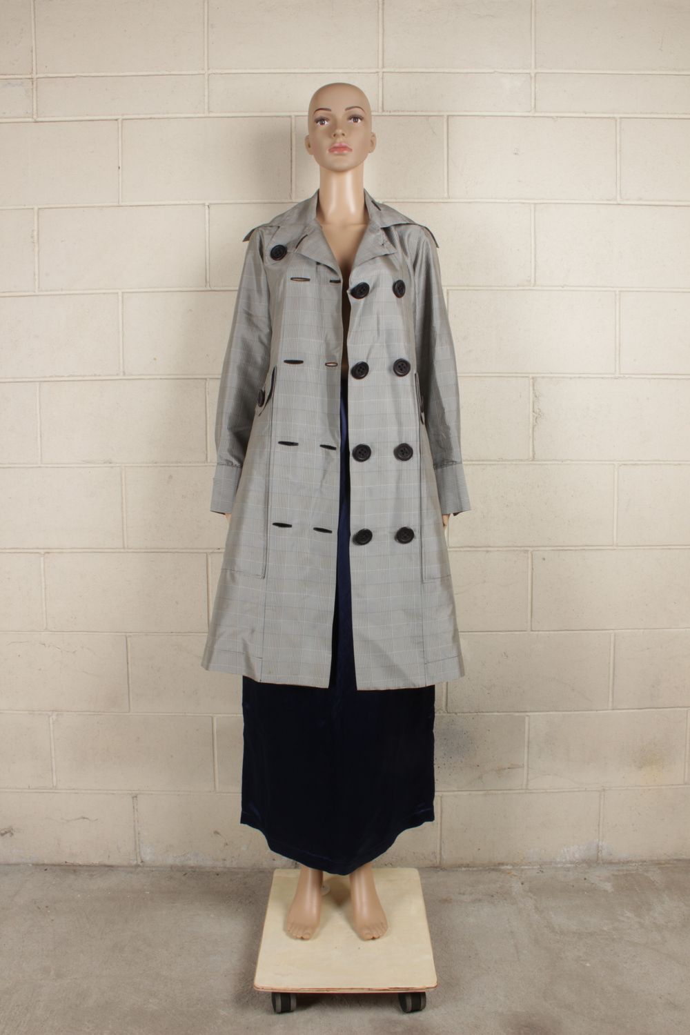 Pure Silk Prince of Wales Check Coat