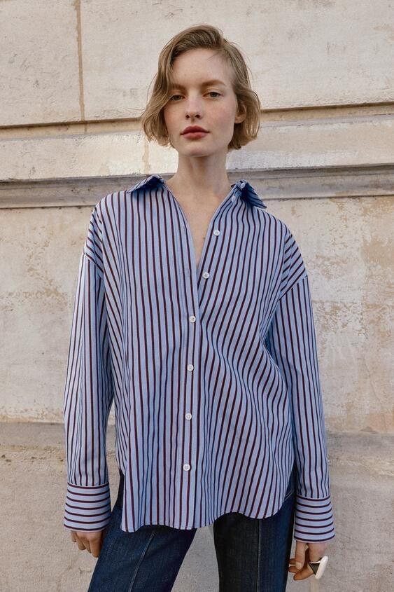 Zara Blue Striped Shirt