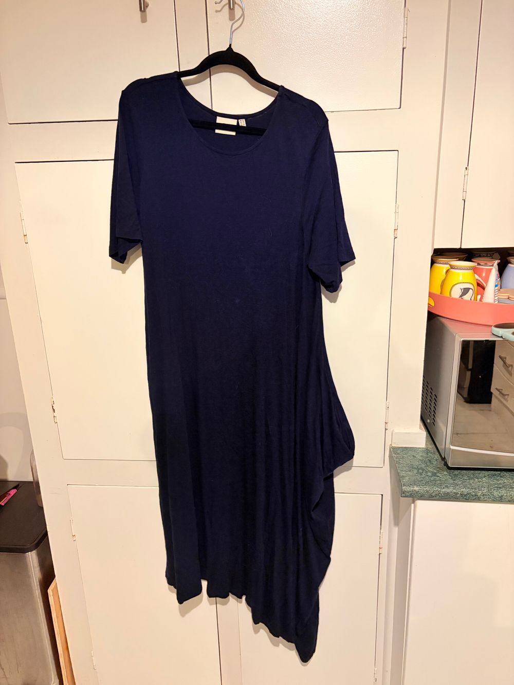 Elk Navy Blue Short Sleeve Midi Dress