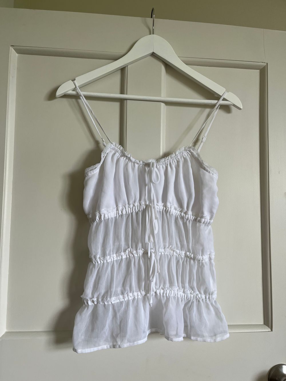 Glassons White Tiered Camisole Top