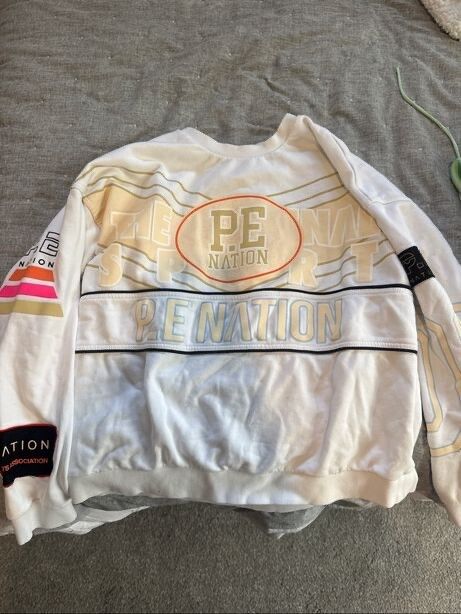 PE Nation White Jumper