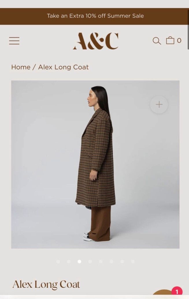 Wool Blend Checkered Coat
