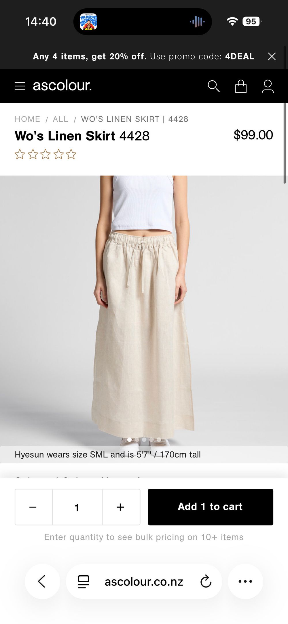 AS Colour Beige Linen Skirt