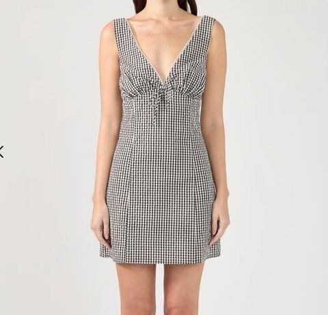 Black & White Cotton Mini Dress