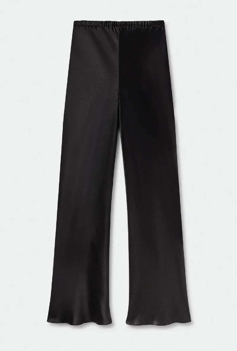 Silk Laundry Black Silk Bias-cut  Pants