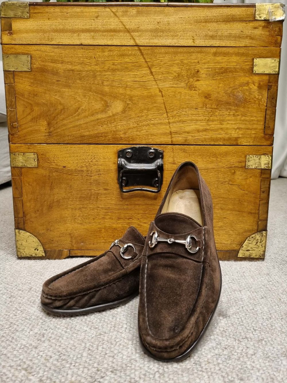Gucci Horsebit Suede Loafers