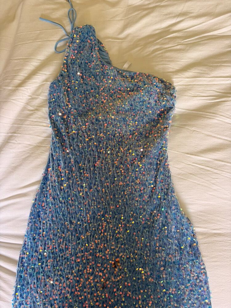 Lucy in the Sky - Blue Sequin maxi dress on Designer Wardrobe