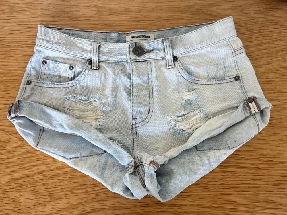 One Teaspoon Light Blue Denim Shorts