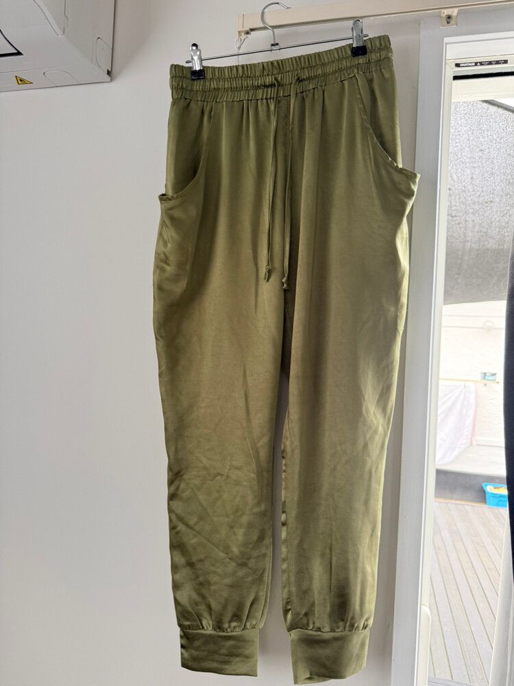 Ketz-ke Olive Satin Bubble Pants