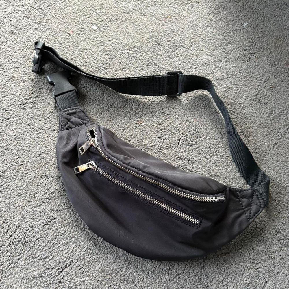 Black Nylon Belt Bag