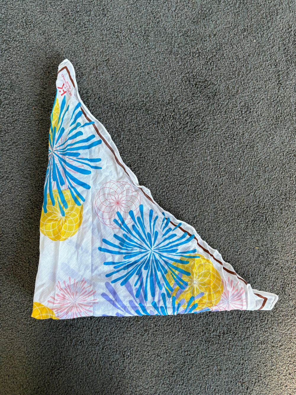 White Fireworks Print Square Scarf