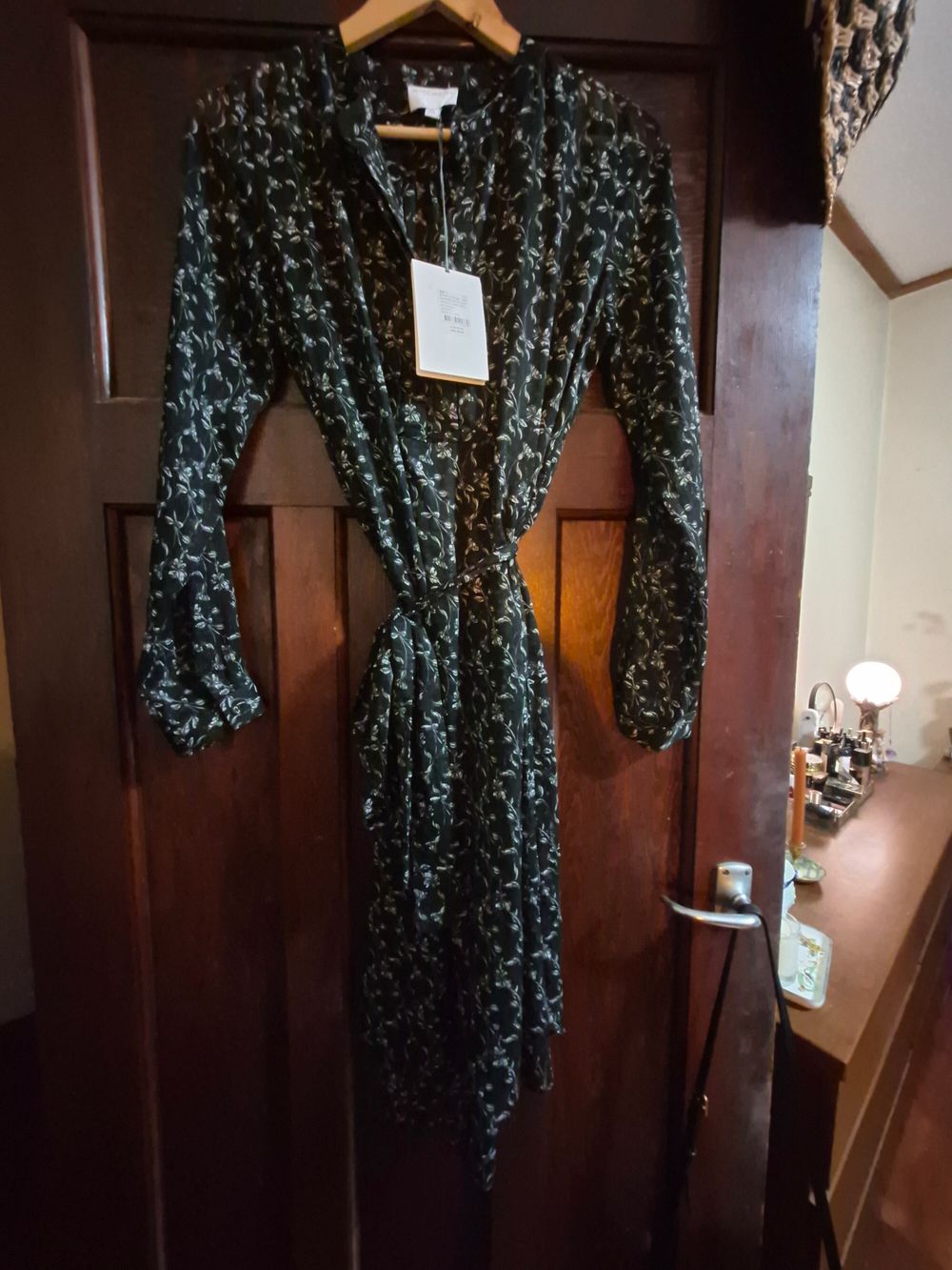 Witchery Black Floral Dress with lurex detailing