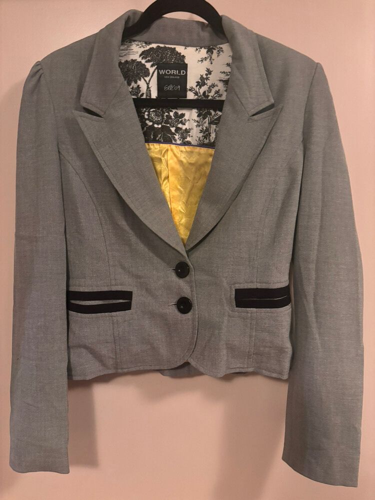 WORLD Grey Cropped Blazer