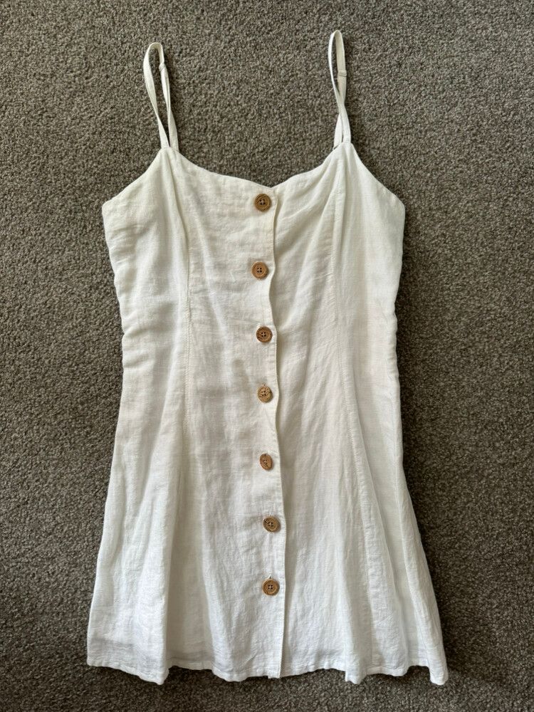 yellow linen dresses for women Loose Women Linen Yellow Dresses Summer Casual Outfits Q9410 main image 1