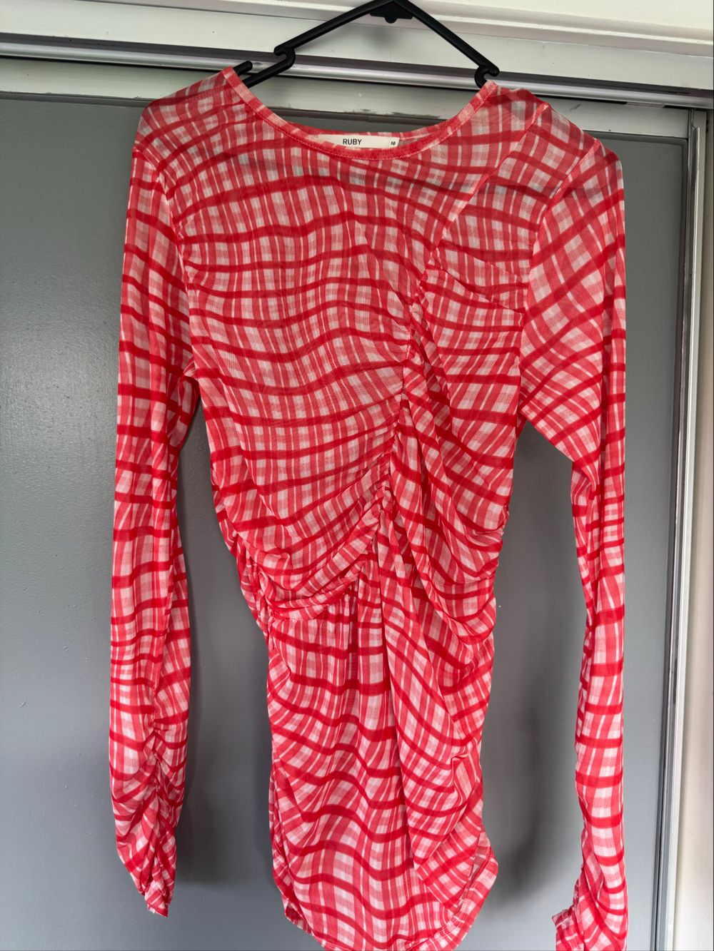 RUBY Red Check Long Sleeve Top