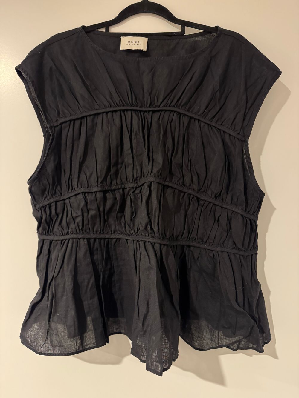 DISSH Black Tiered Ruffled Top