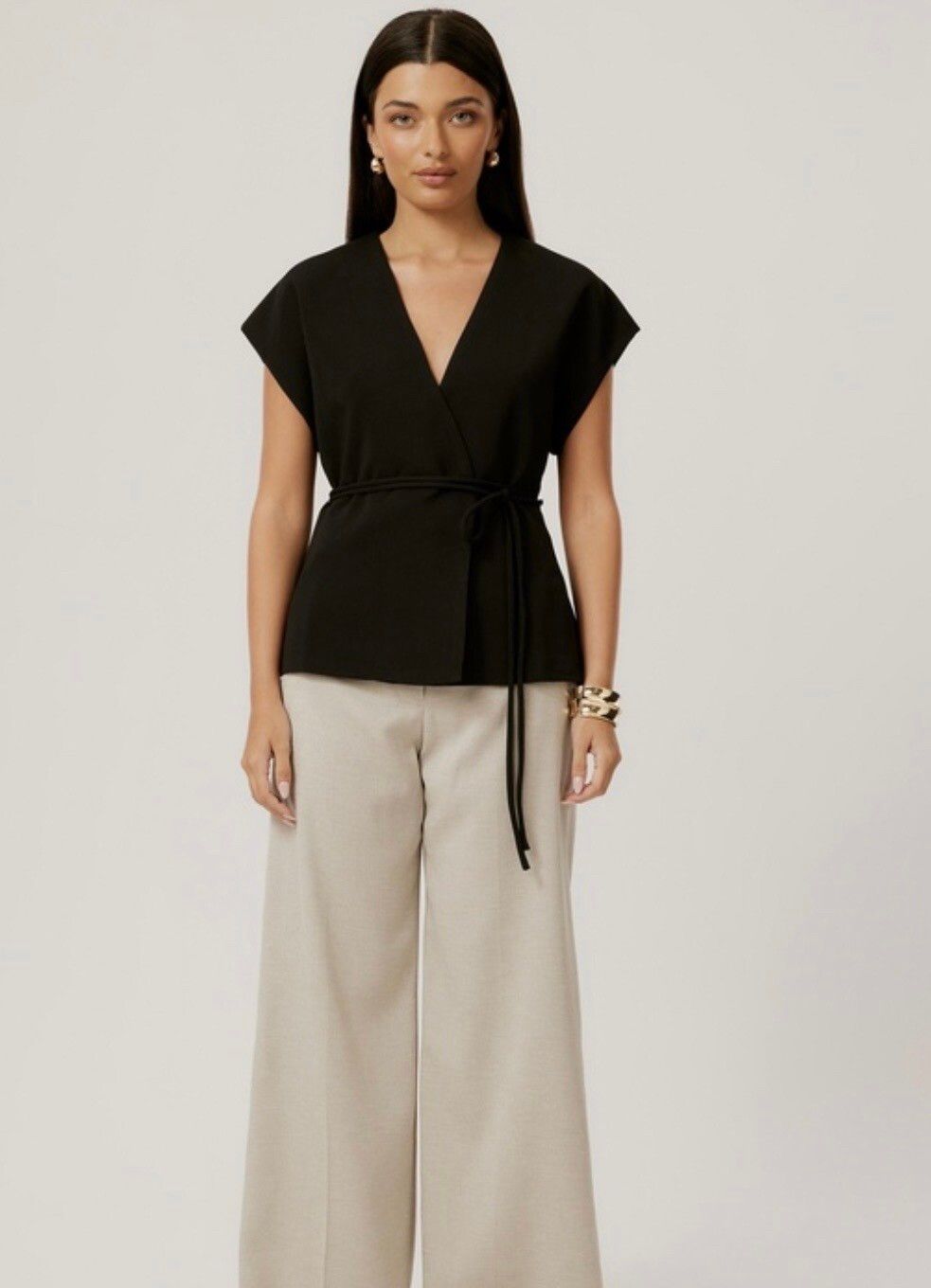 Calli Black Wrap Top