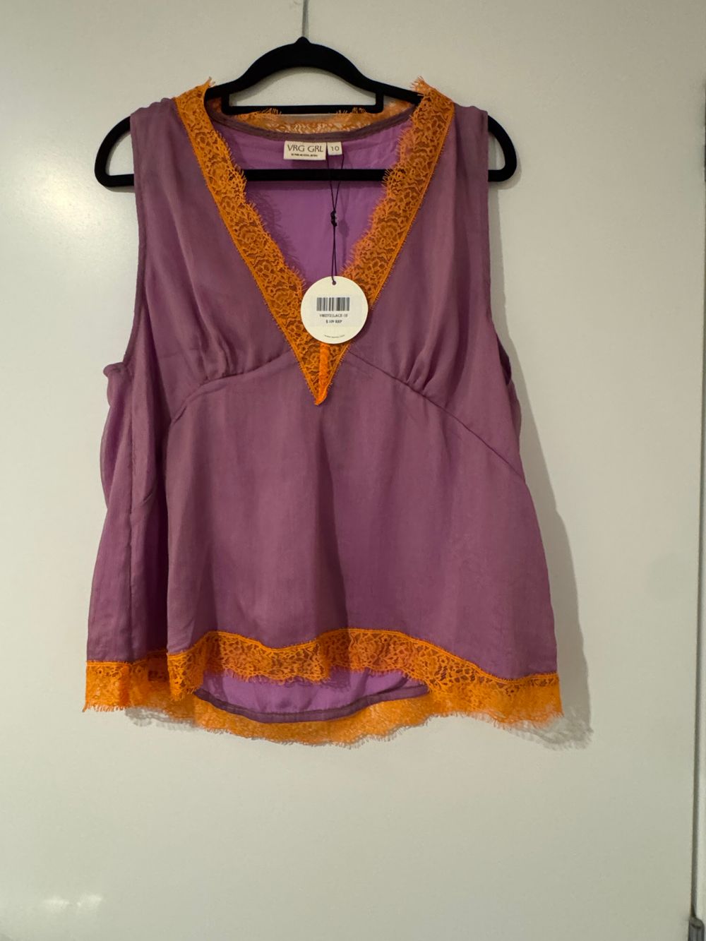 VRG GRL Purple And Orange Top