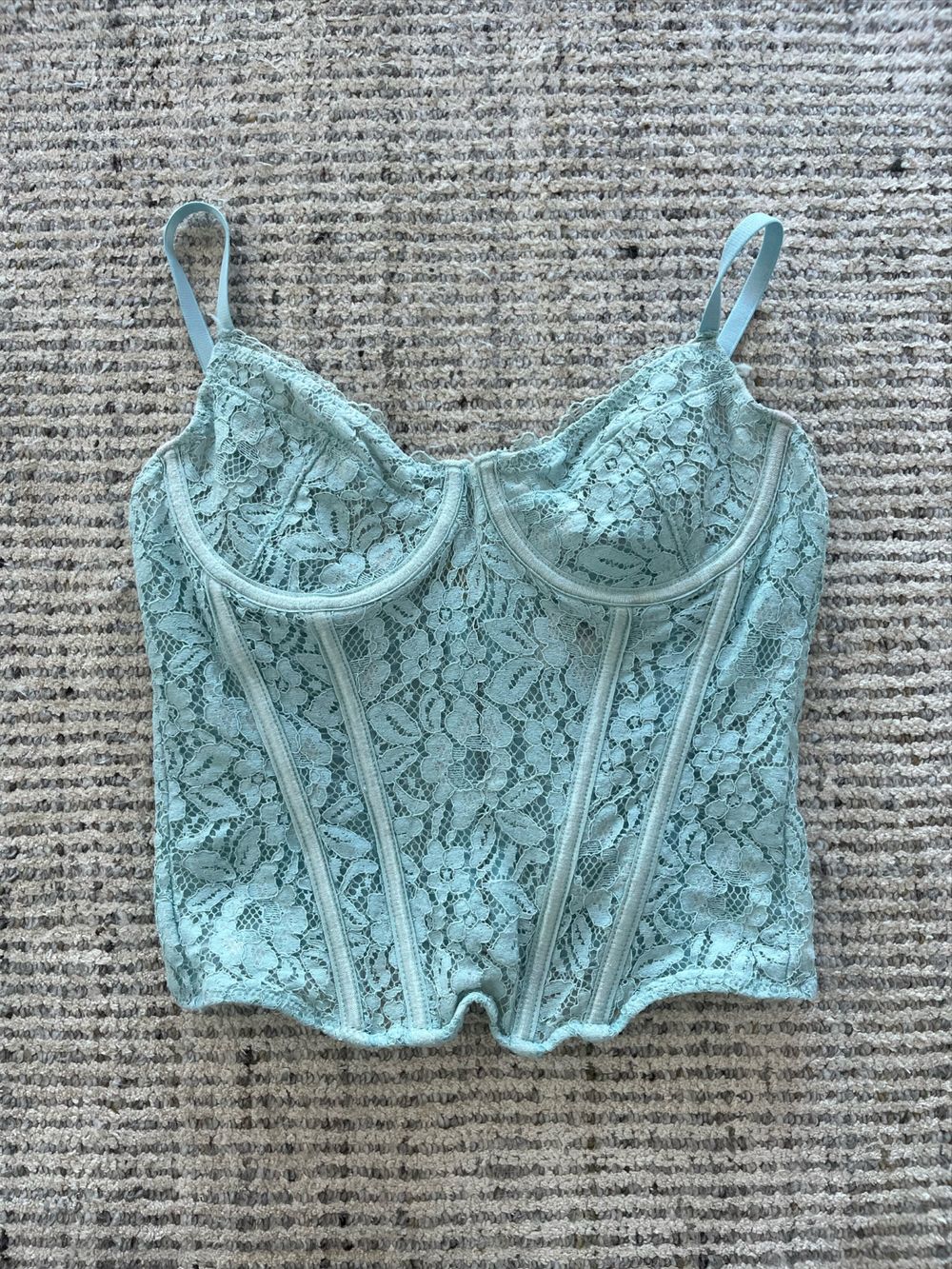 Blue Lace Corset Bustier