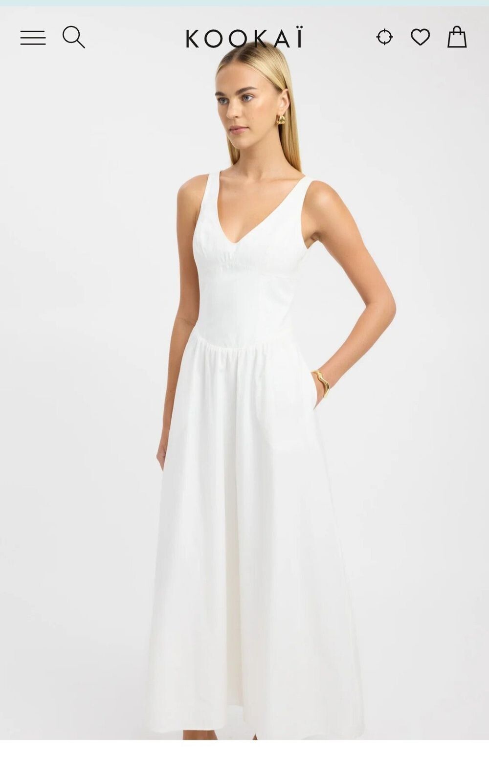 Kookai - Kookai White Romeo Maxi Dress on Designer Wardrobe