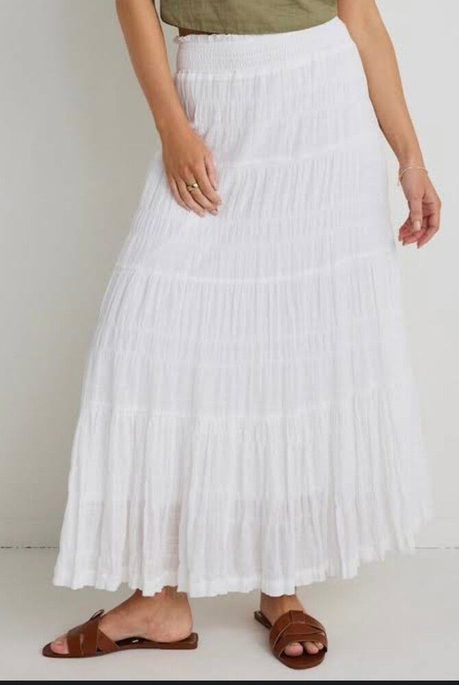 Ivy + Jack White Maxi Skirt Size 12/L