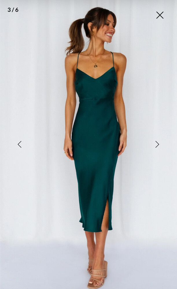 hello molly green satin dress Seaside Escape Mini Dress
