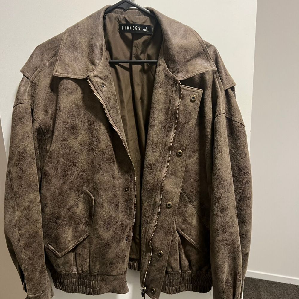 Lioness - Lioness Brown Bomber Jacket on Designer Wardrobe