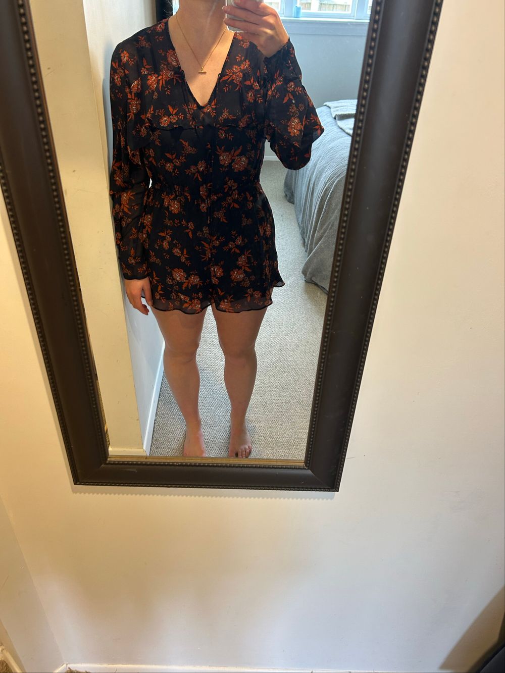 The Fifth Label Navy Floral Playsuit