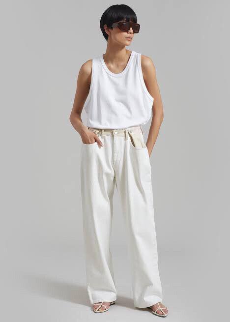 The Frankie Shop - The Frankie Shop Hayla Contrast Jeans on 