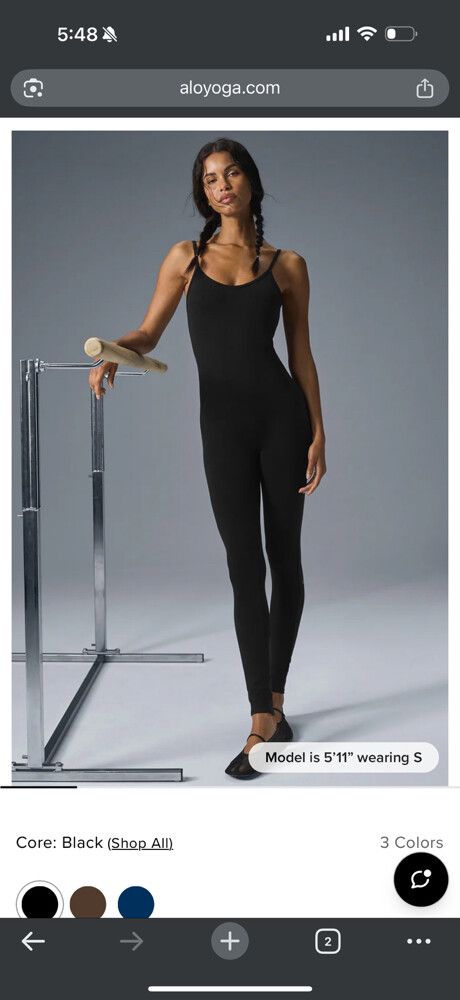 Alo Yoga - Alo Yoga Airbrush One and Done Onesie Black M on Designer  Wardrobe