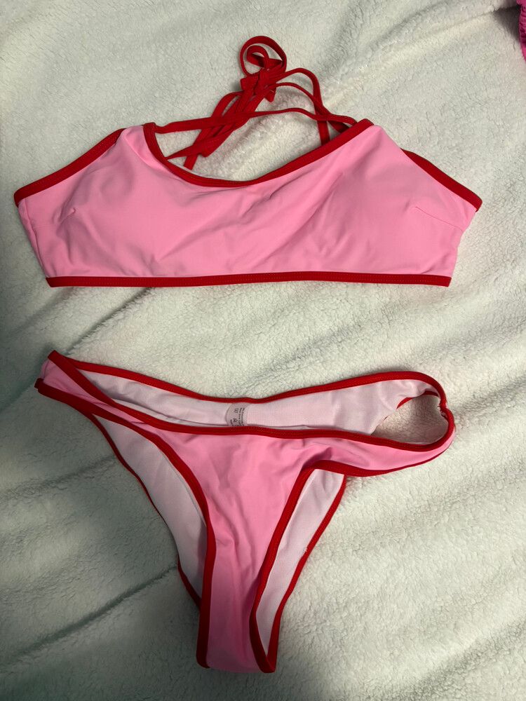 Pink and Red Bikini