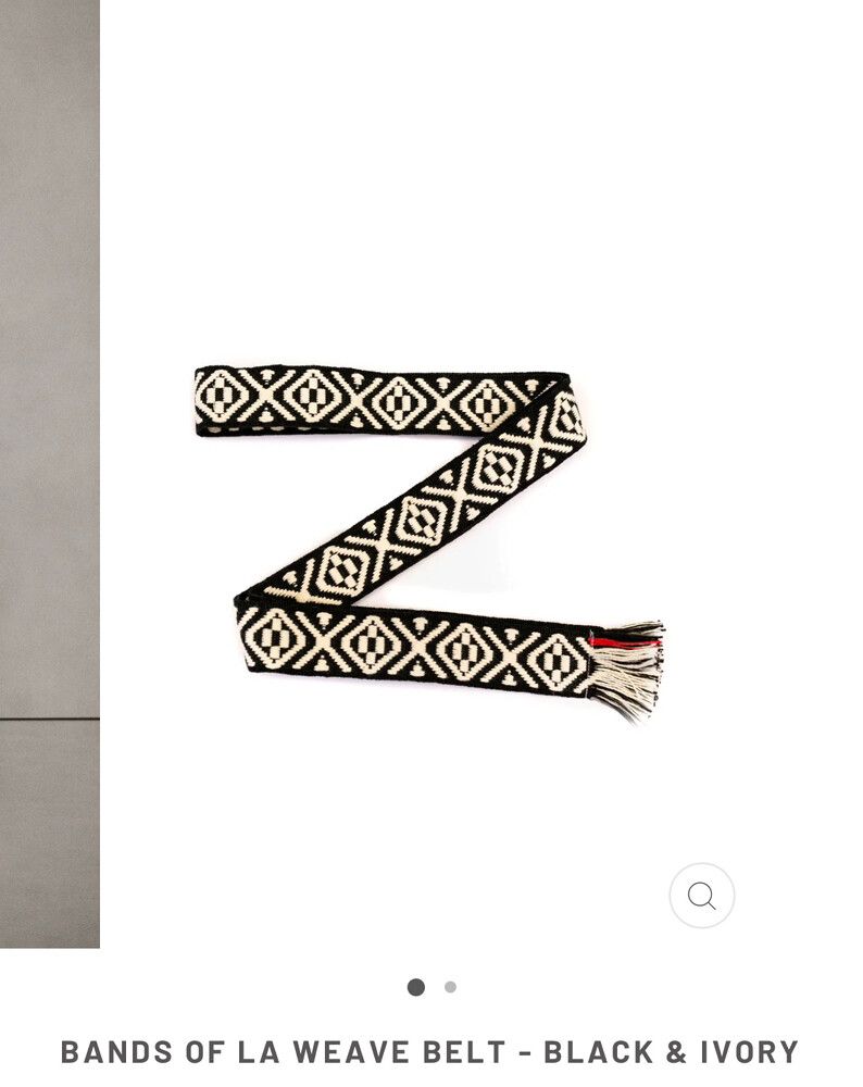 Bands of LA Black and Ivory Weave Belt