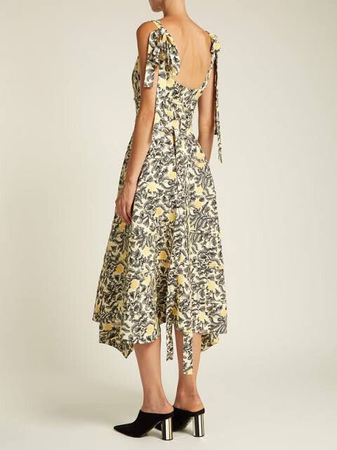 Proenza Schouler - Proenza Schouler Asymmetric Floral-Print Midi Dress on  Designer Wardrobe