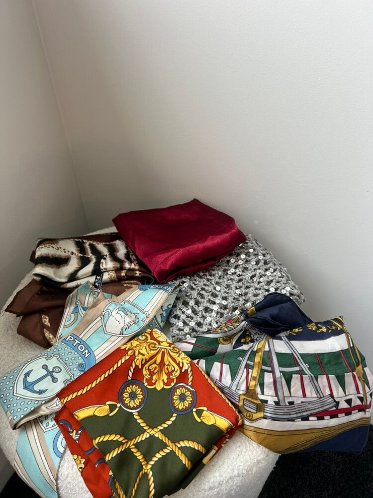 Bulk festival scarfs and crochet hat