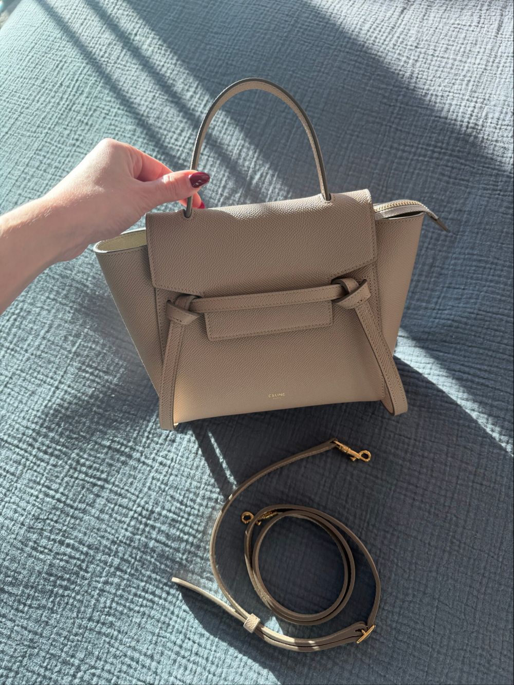 Celine Nano Belt Taupe Handbag