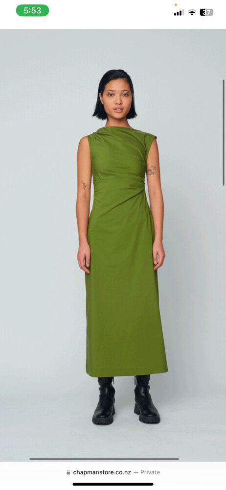 monki green shirt dress Monica PO25107 Formal Dress by Tania Olsen – Satin Lace Gown with Split –  Lykaysha Boutique main image 0