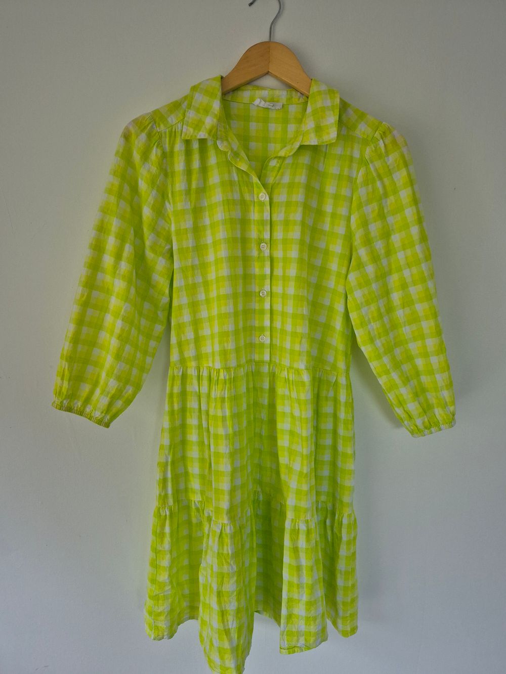 slim fit dress slacks Alfresco Allure Gingham Mini Dress in Lime – Impressions Online Boutique main image 1