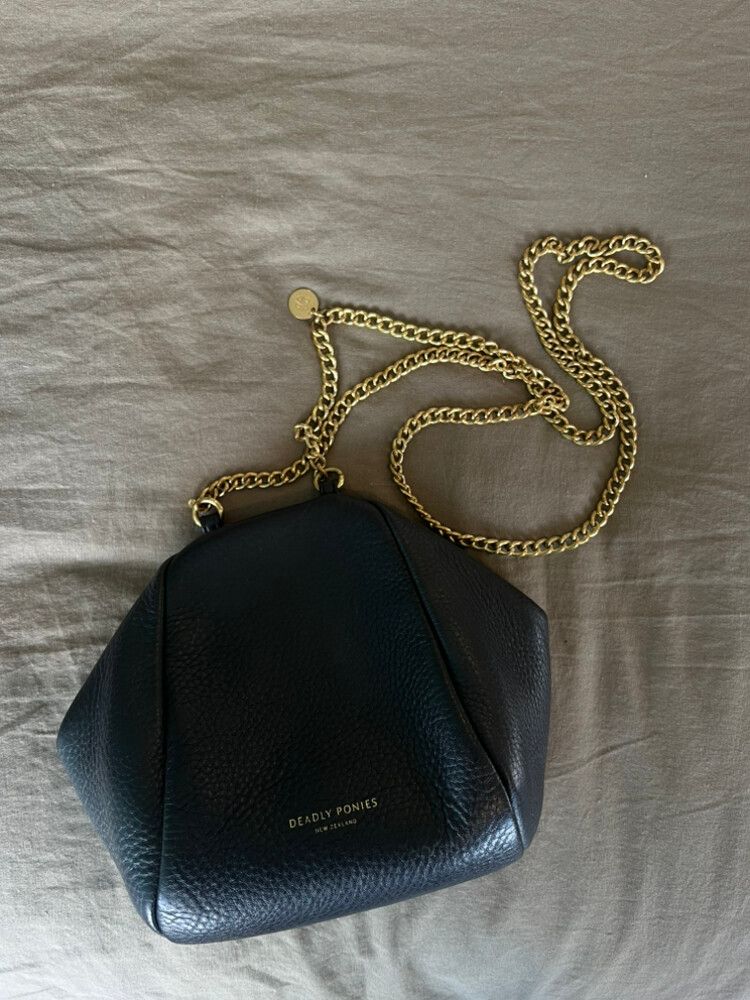 Deadly Ponies Black Shoulder Bag