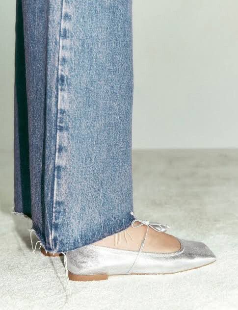 Zara Silver Ballet Flats