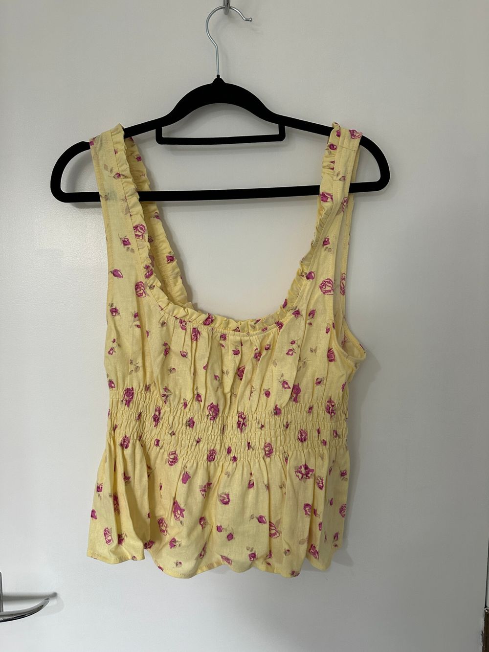 Glassons Yellow Floral Linen Blend Top