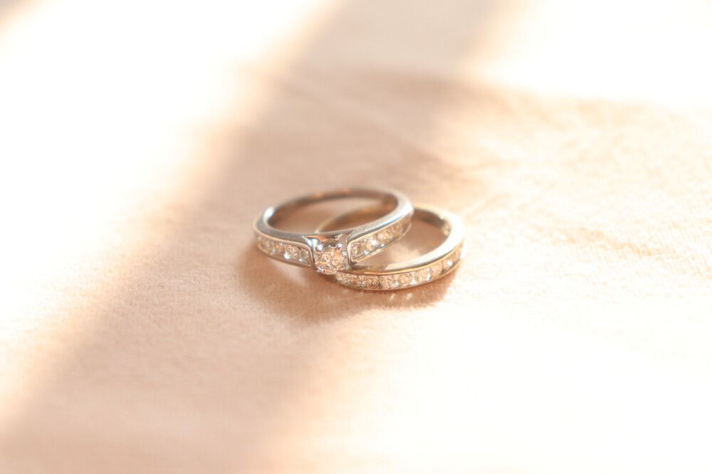 White Gold Diamond Engagement/Wedding Ring Set