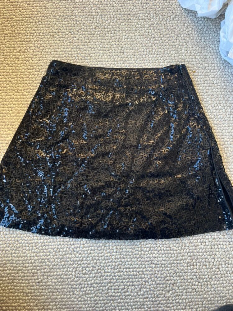Showpo Black Sequin Skirt
